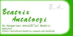 beatrix antaloczi business card